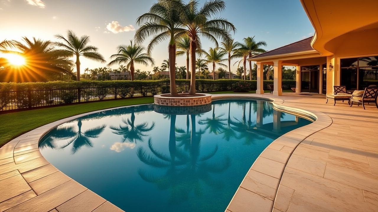 Backyard project built by Patios Pools Driveways Inc. in South Florida